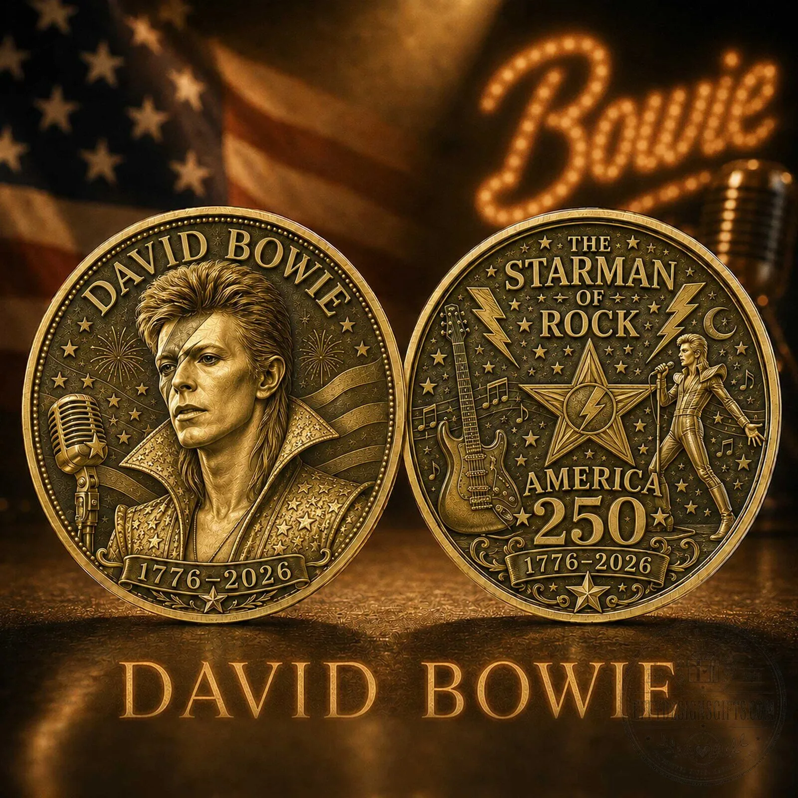 David Bowie The Starman Of Rock Music Legend Commemorative Coin