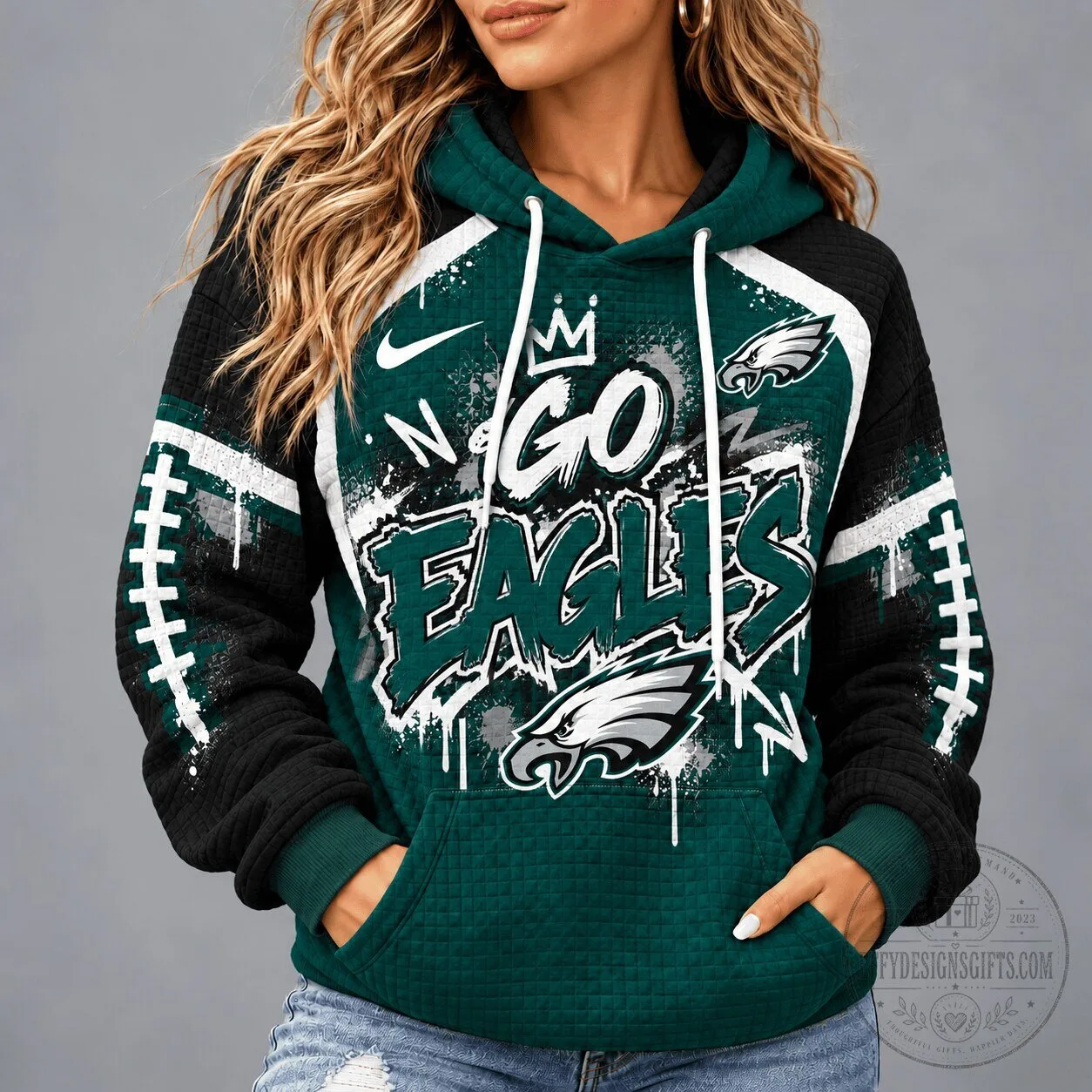 Philadelphia Eagles Football Team Graffiti Game Day Hoodie