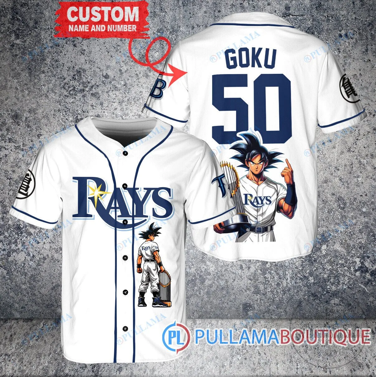 Tampa Bay Rays Baseball Son Goku Super Saiyan Dragon Ball Z Jersey