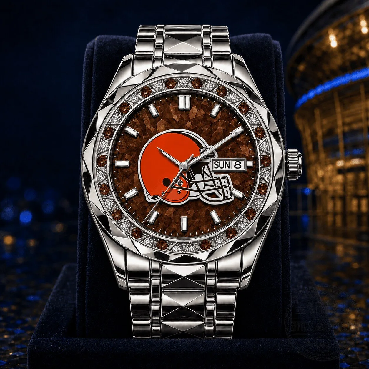 Cleveland Browns Football Team Logo Stainless Steel Men's Watch