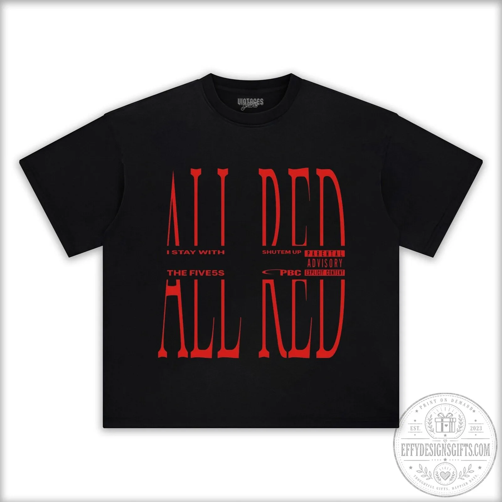 Playboi Carti All Red Explicit Content Black T-Shirt