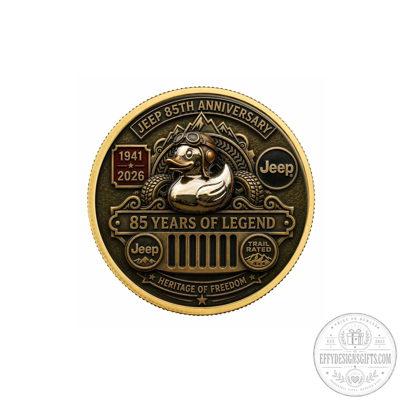 Jeep 85th Anniversary Duck Adventure Commemorative Coin 1941-2026 Heritage of Freedom