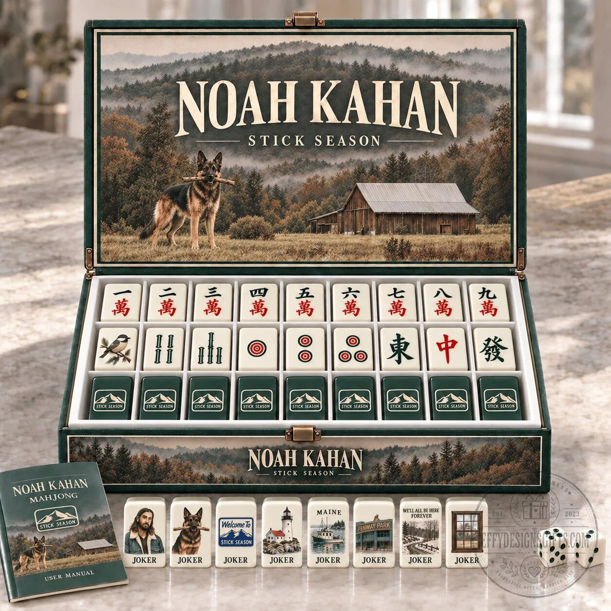 Noah Kahan Stick Season Mahjong Tiles Set with Storage Case 2 Noah Kahan Stick Season Mahjong Tiles Set with Storage Case