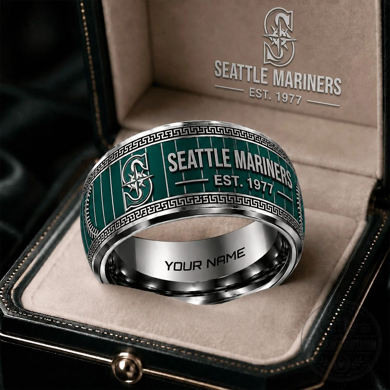 Seattle Mariners Major League Baseball Personalized Tungsten Steel Ring