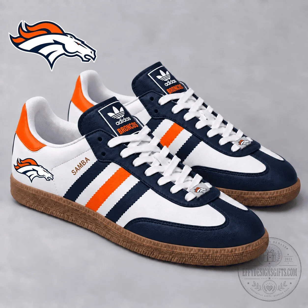 Denver Broncos National Football League Team Logo Adidas Samba Shoes