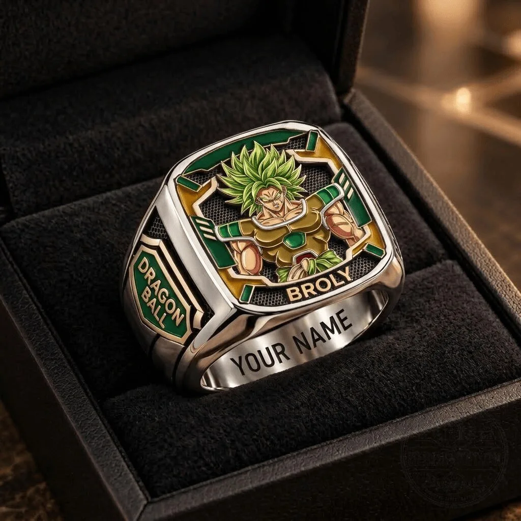Dragon Ball Z Broly Super Saiyan Custom Engraved Fan Ring