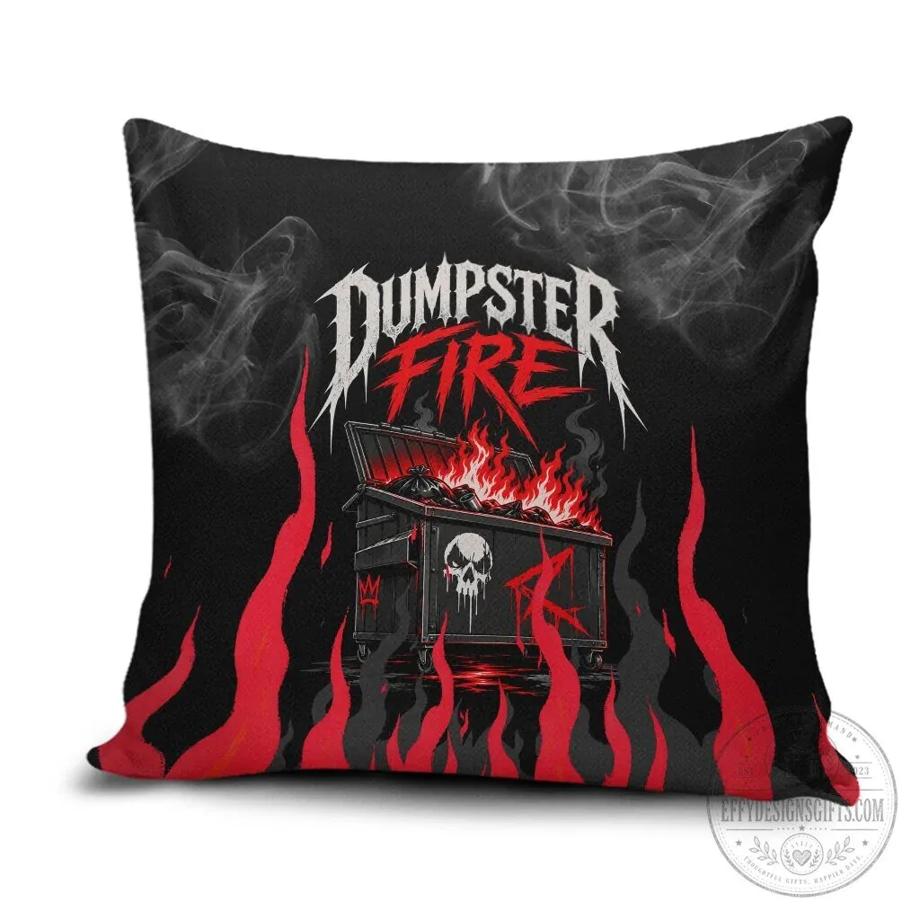 Dumpster Fire Everything Is Fine Skull Heavy Metal Sarcastic Pillow Cover 1 Dumpster Fire Everything Is Fine Skull Heavy Metal Sarcastic Pillow Cover