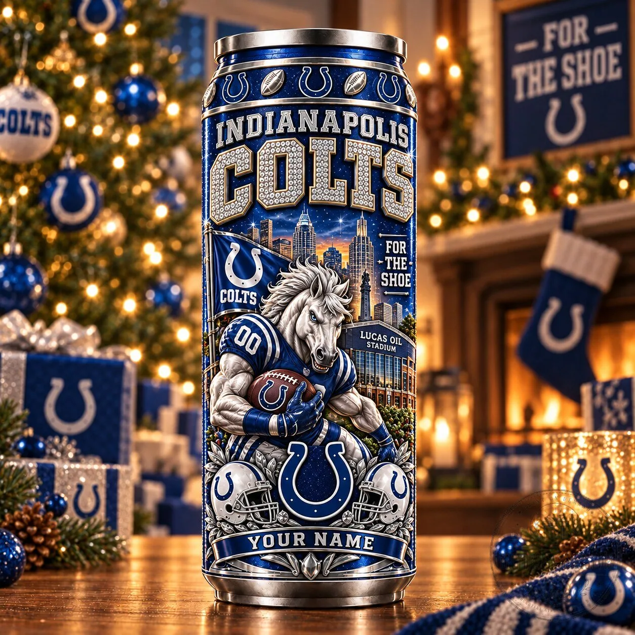 Indianapolis Colts NFL Football Team Personalized Insulated Can Tumbler