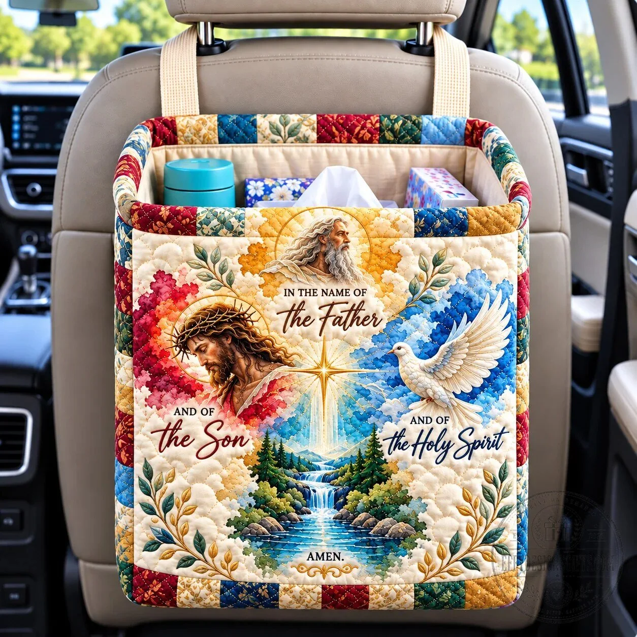 In The Name Of The Father Son Holy Spirit Car Storage Basket