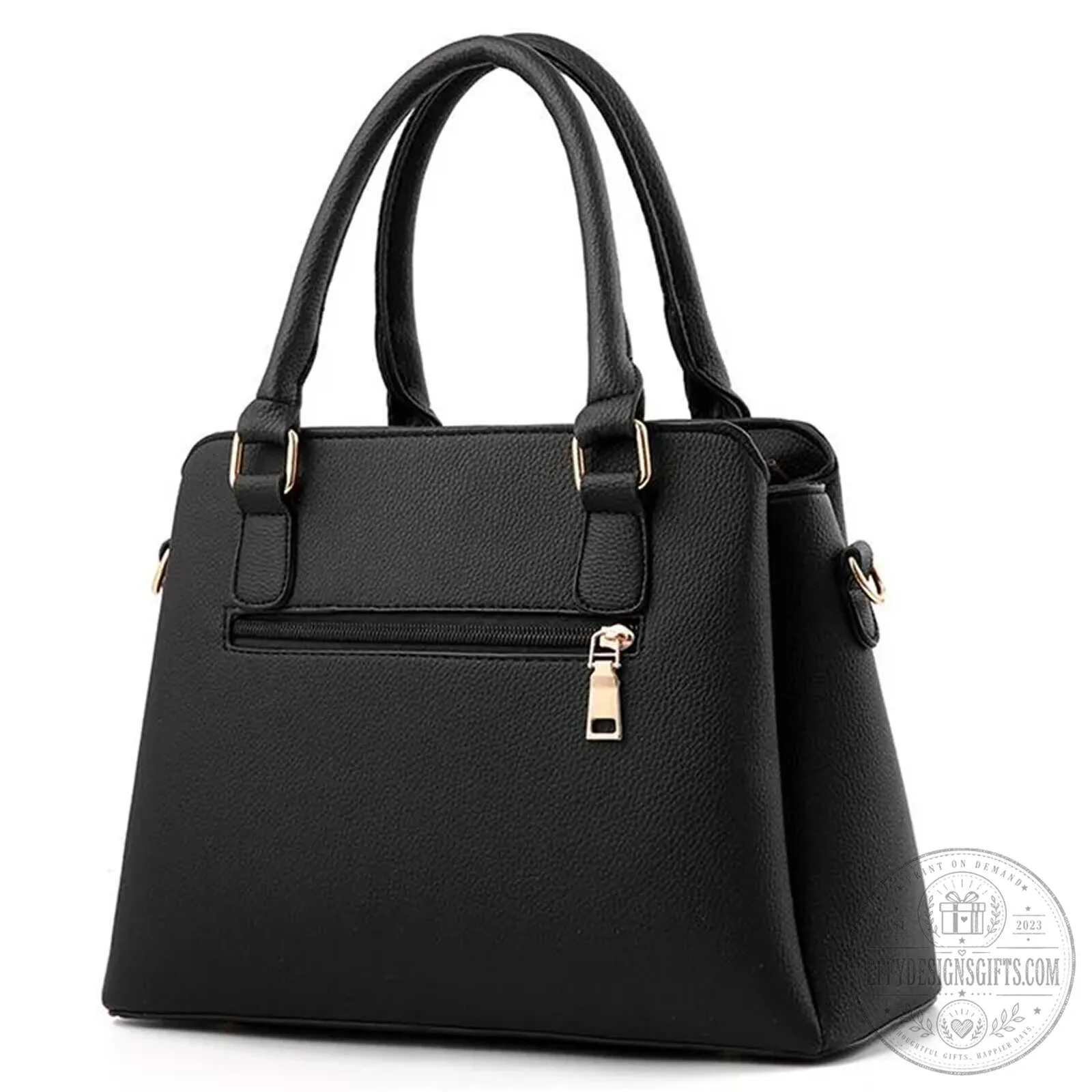 Lamborghini Custom Name Black Leather Women's Handbag with Pearl Embellishments 29 Lamborghini Custom Name Black Leather Women