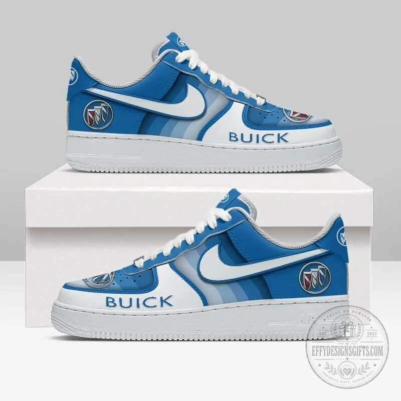 Buick Car Logo Blue and White Custom Design Casual Sneakers Shoes