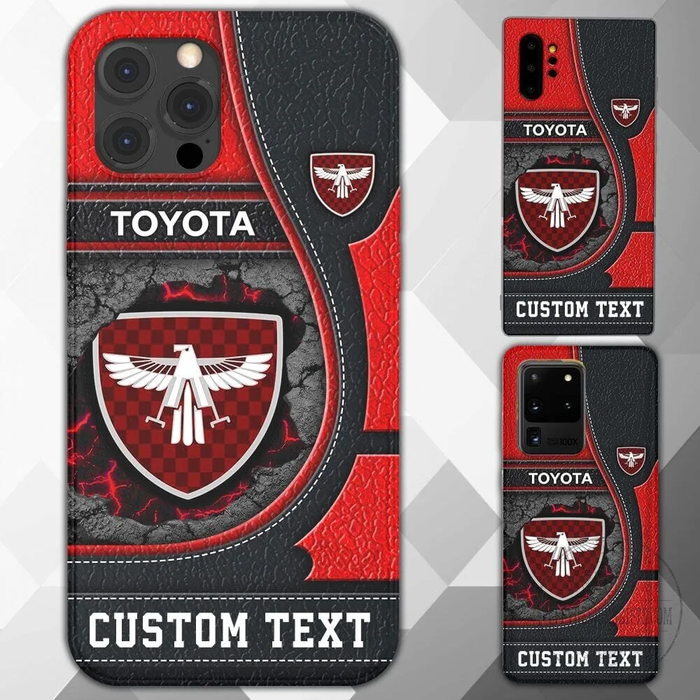 Toyota Custom Name Red and Black Textured Phone Case
