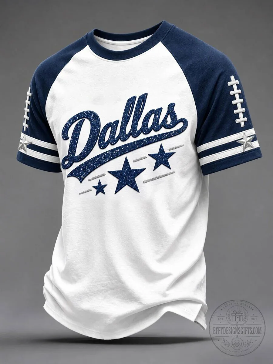 Dallas Cowboys Football Fan Gameday Raglan T-Shirt for Men