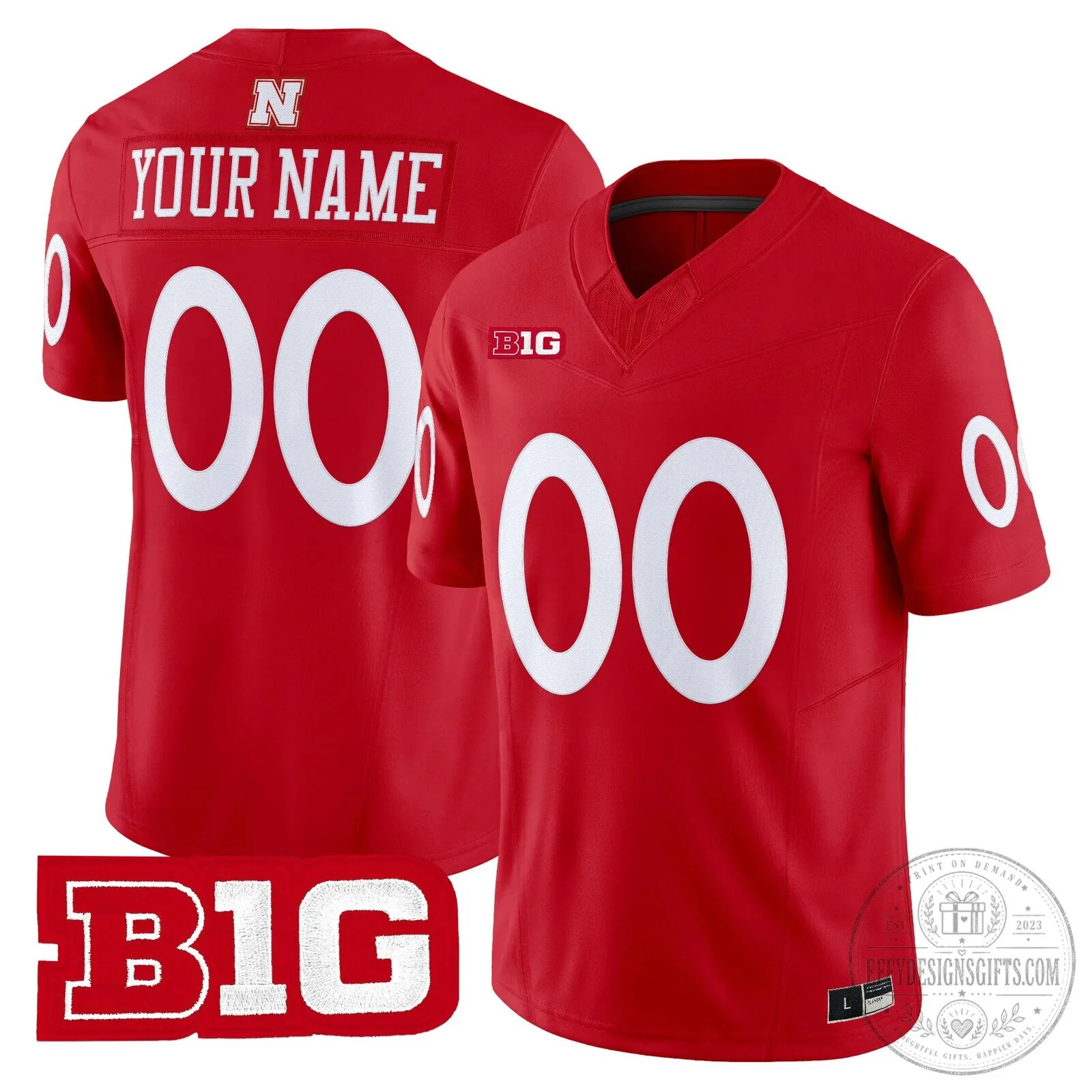 Nebraska Cornhuskers Football Team Red Custom Jersey