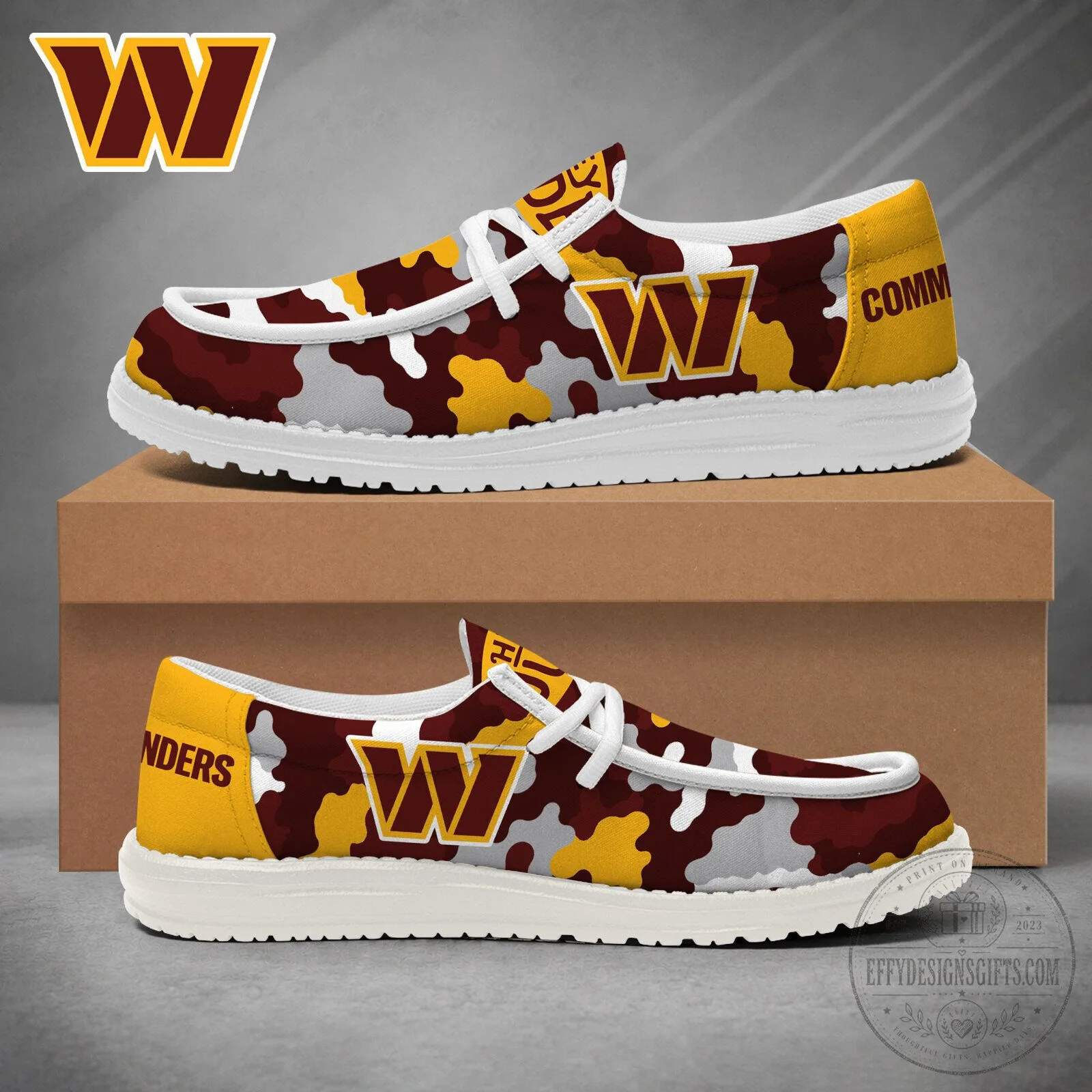 Washington Commanders NFL Game Day Camouflage Loafer Shoes for Men and Women