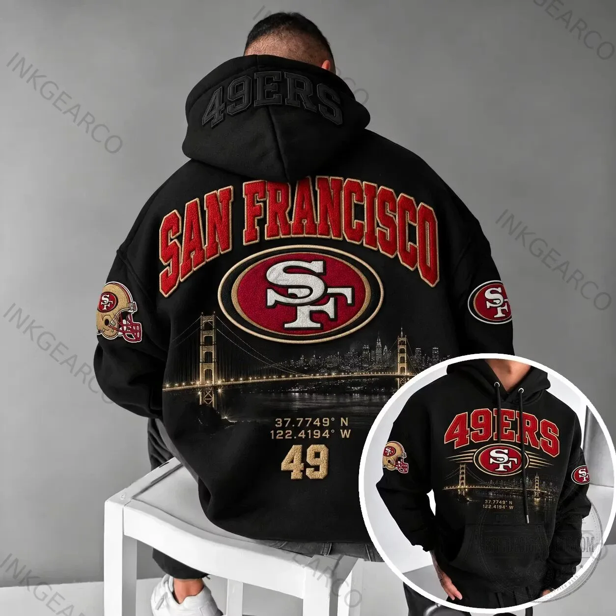 San Francisco 49ers Golden Gate Bridge Skyline Hoodie