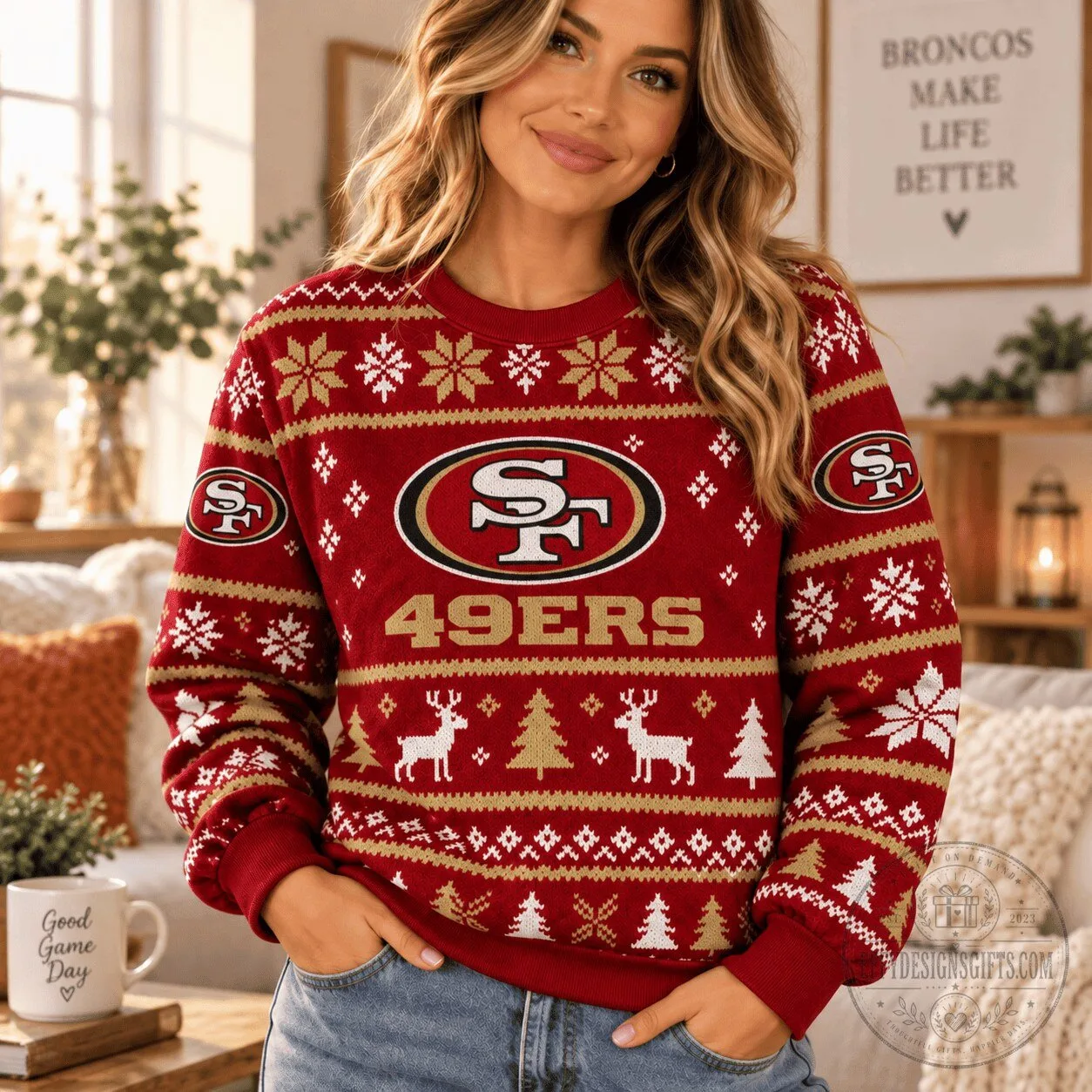 San Francisco 49ers NFL Christmas Ugly Sweater Holiday Sweatshirt