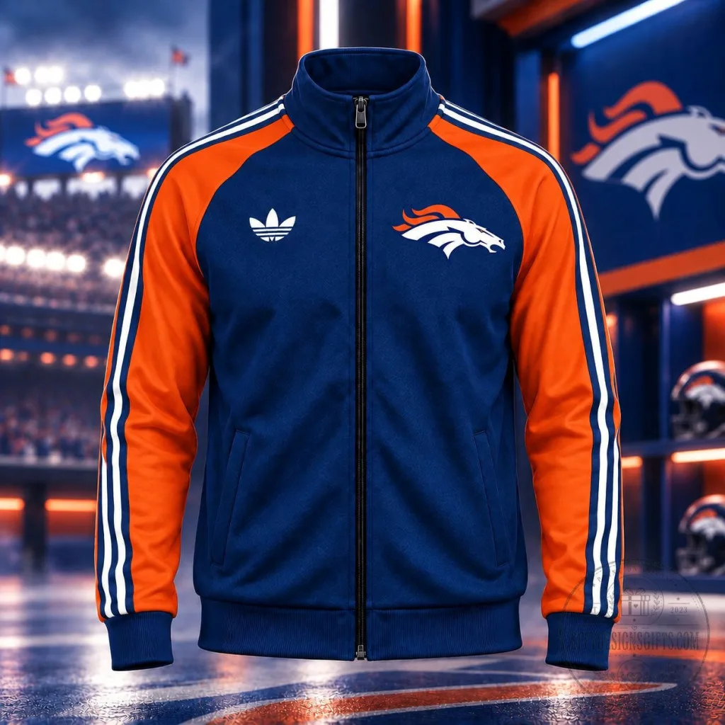 Denver Broncos Adidas Inspired Full-Zip Track Jacket Denver Broncos Adidas Inspired Full-Zip Track Jacket