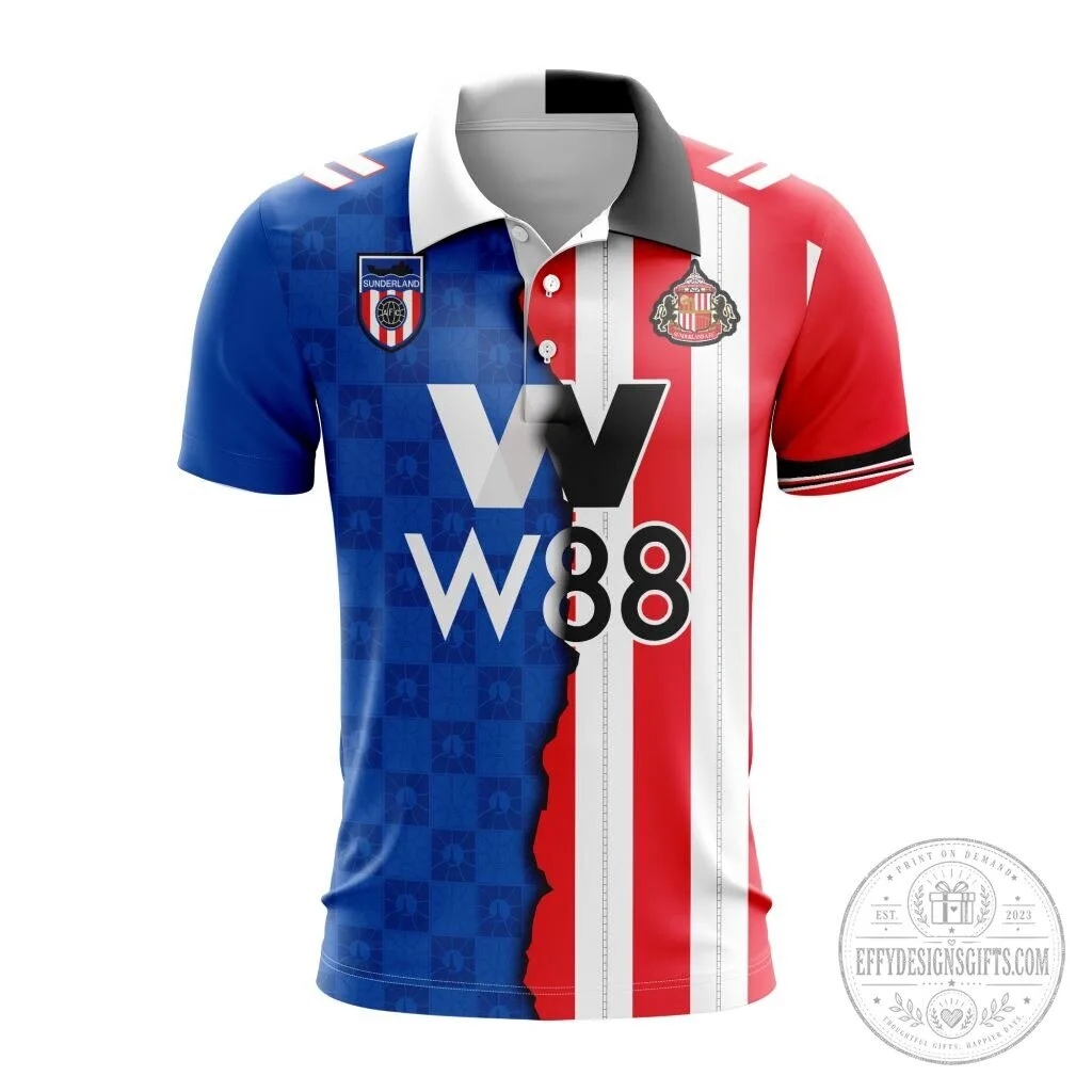 Sunderland Football Club Home and Away Split Design Polo Shirt