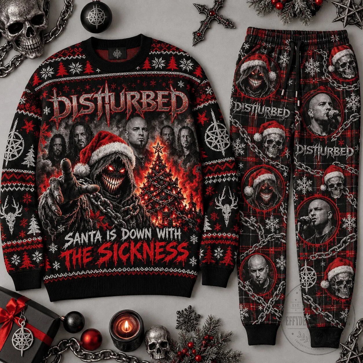 Disturbed Santa Is Down With The Sickness Christmas Sweater