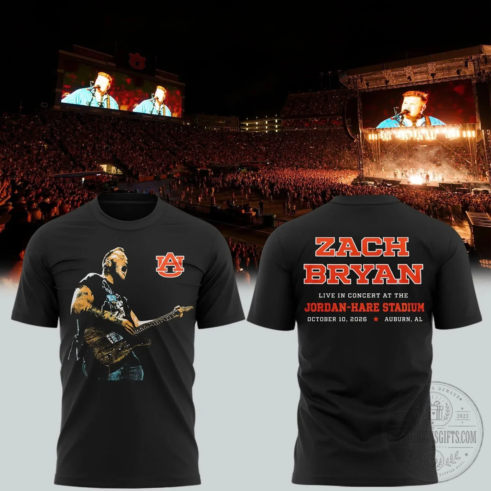 Zach Bryan Live in Concert Jordan-Hare Stadium Auburn Alabama Music T-Shirt