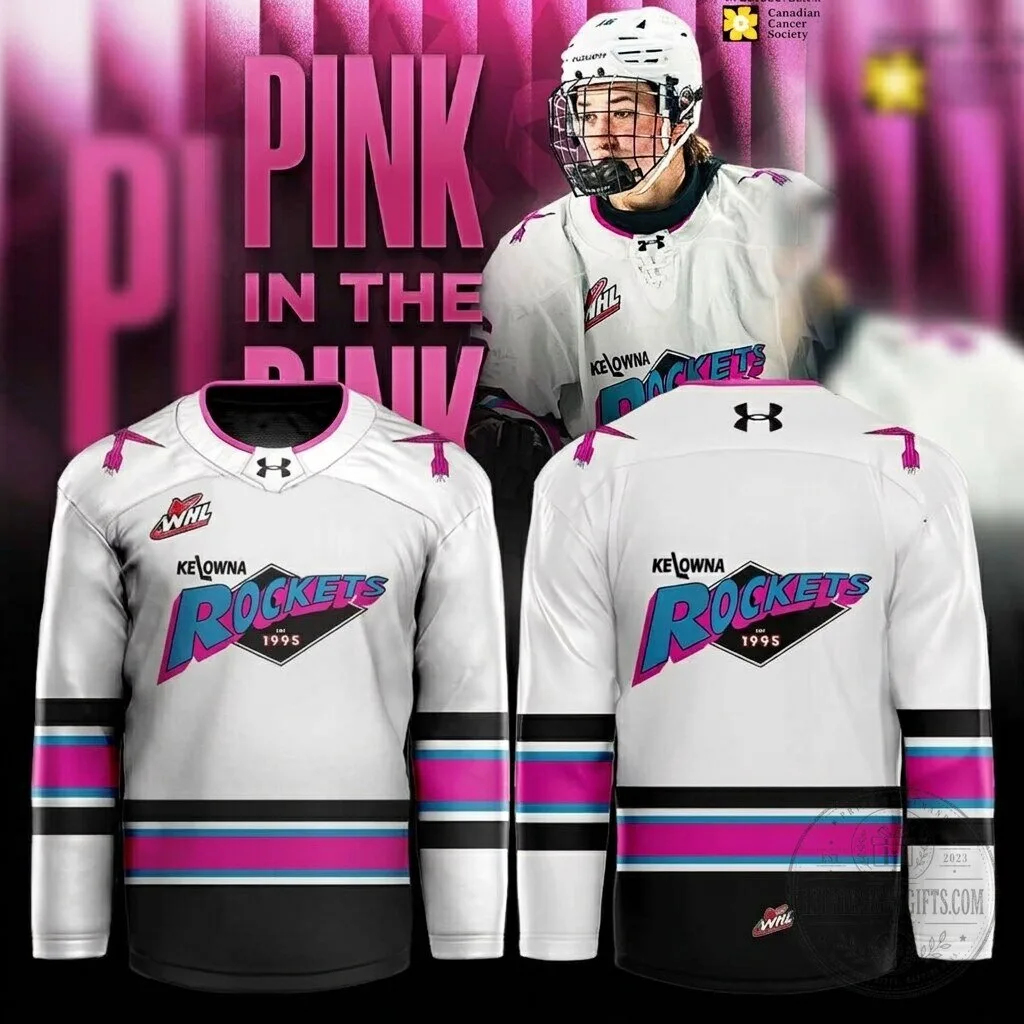 Kelowna Rockets Pink The Rink Hockey Jersey