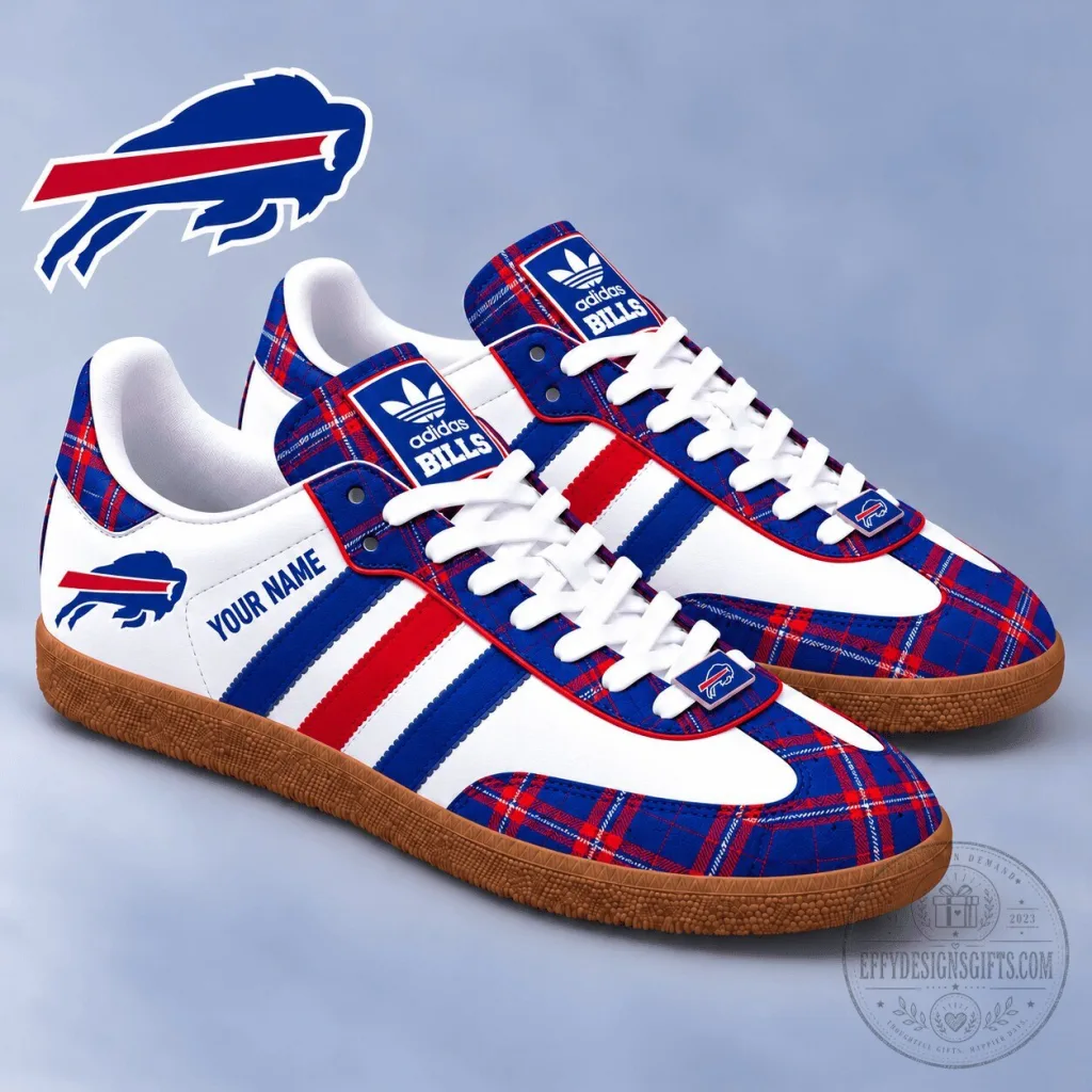 Buffalo Bills NFL Plaid Pattern Samba Style Shoes Buffalo Bills NFL Plaid Pattern Samba Style Shoes