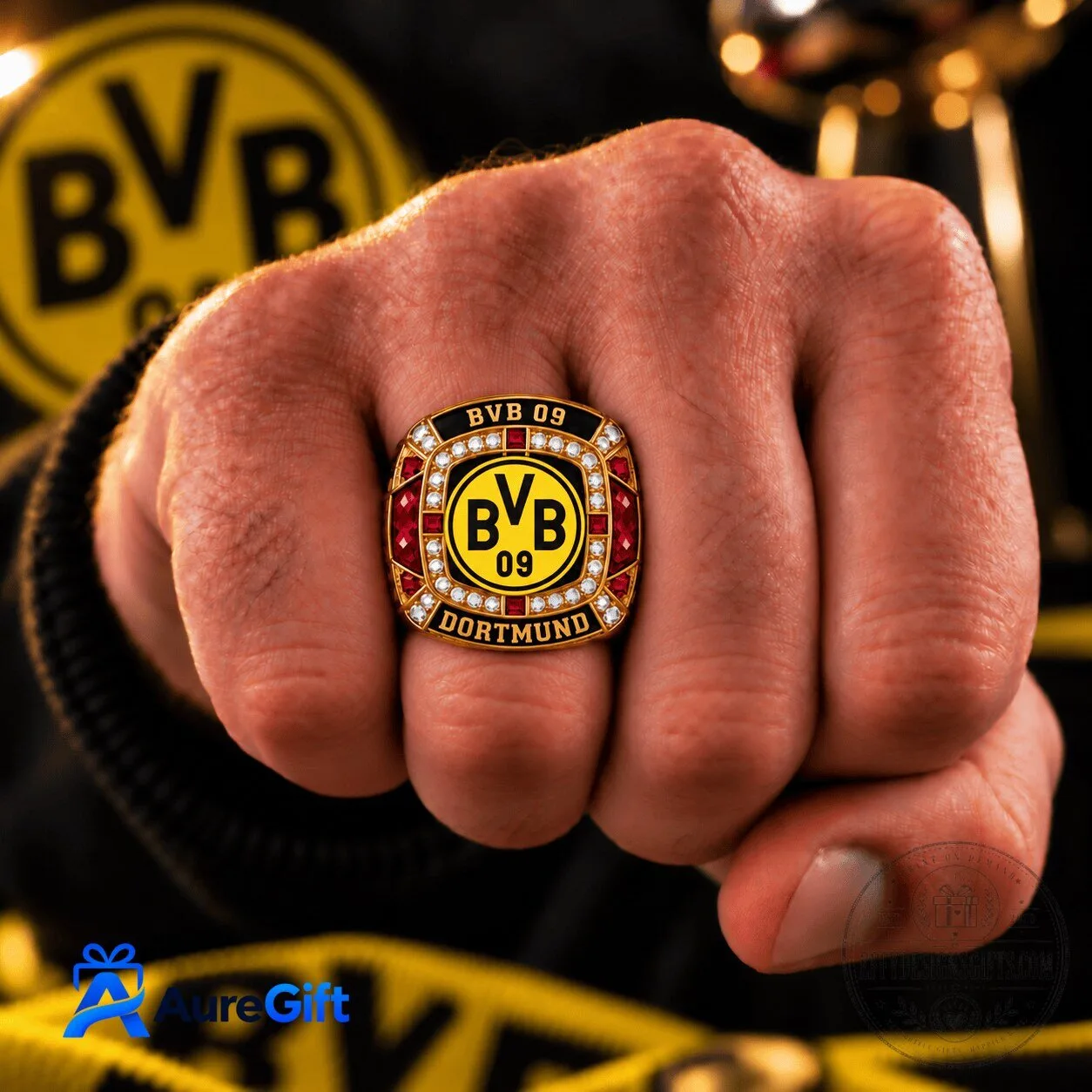 Borussia Dortmund Bundesliga Championship Personalized Name Ring