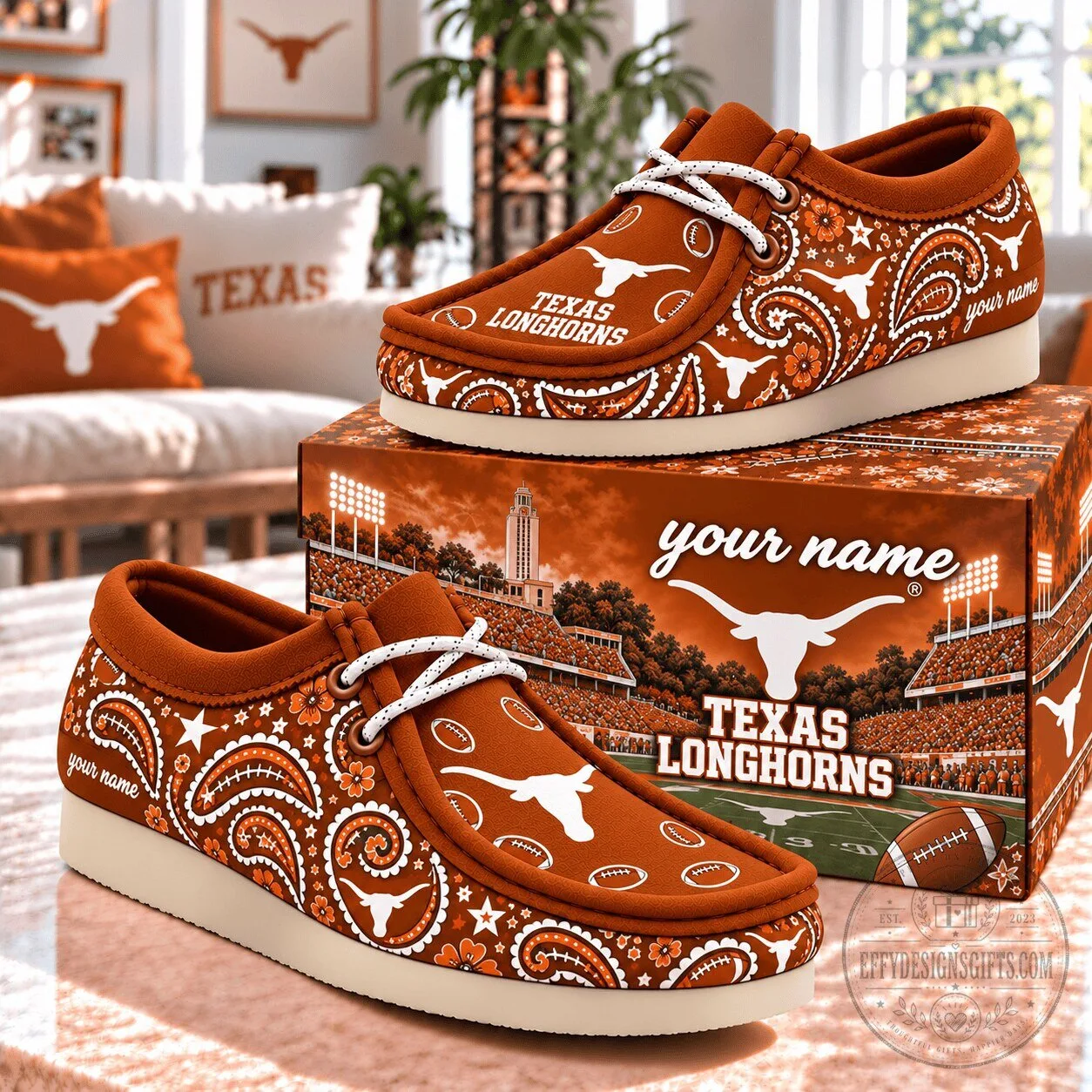 Texas Longhorns Personalized Football Hey Dude Style Shoes for Fan Gift