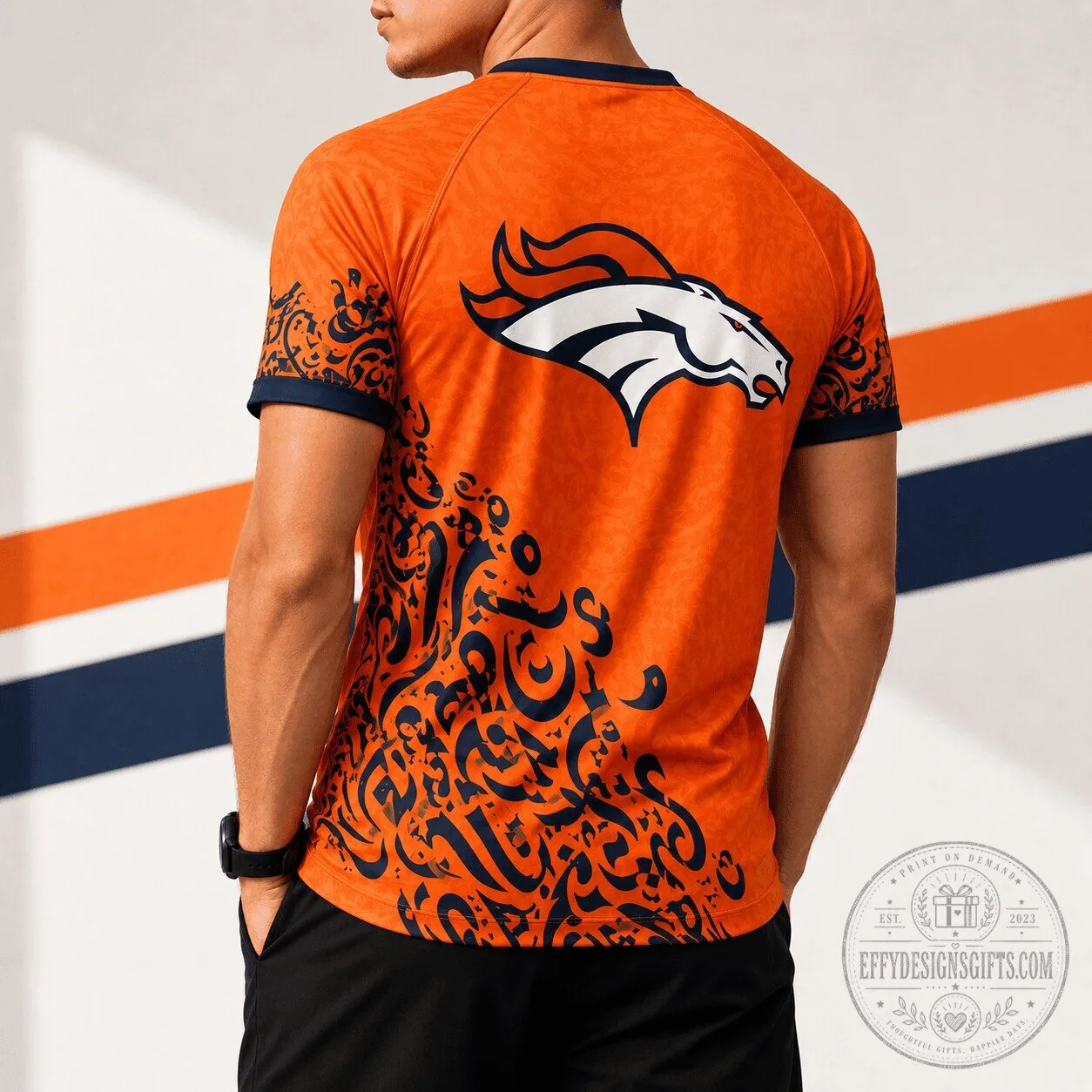 Denver Broncos NFL Fan Shirt Premium Legacy Calligraphy T-Shirt