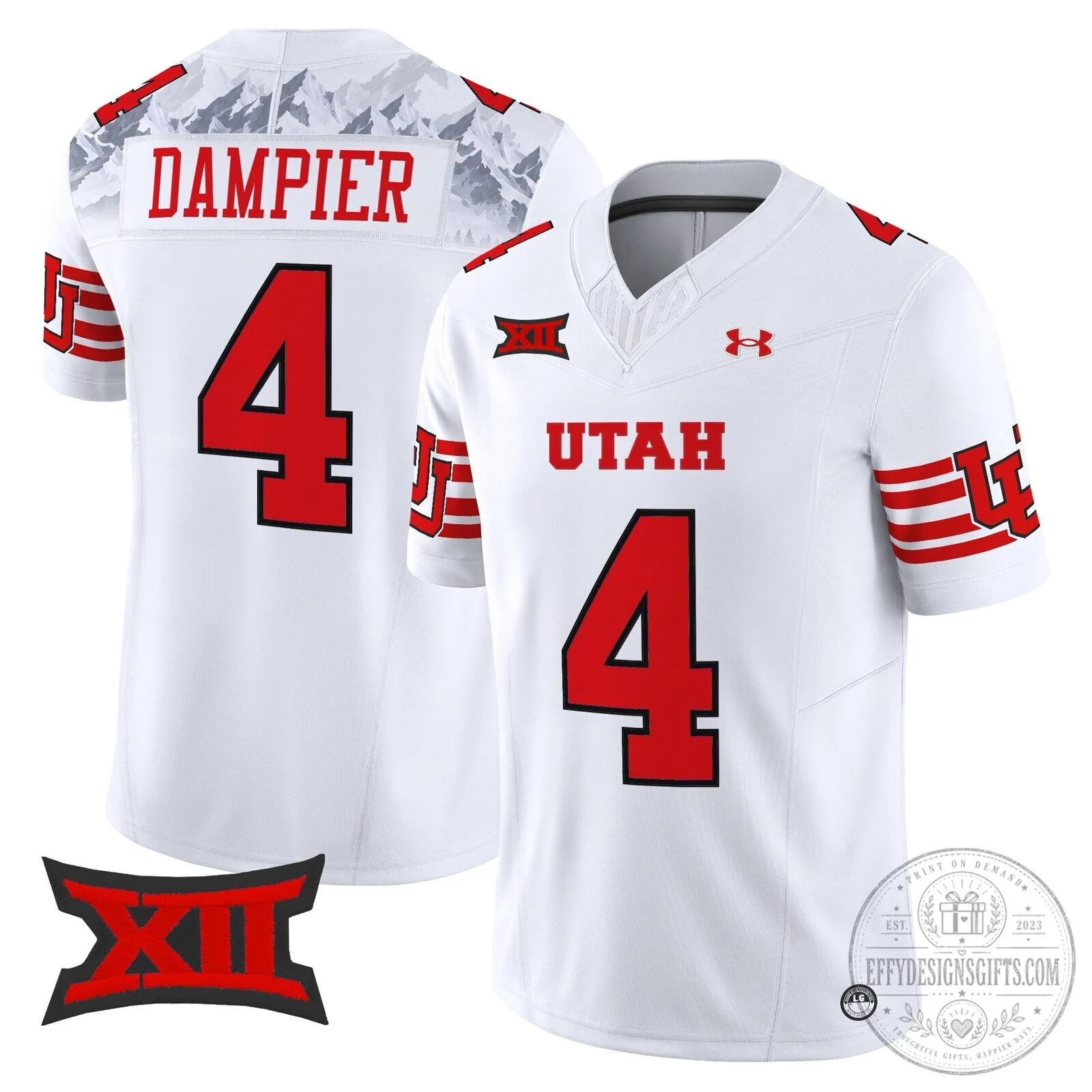 Utah Utes White Dampier Number 4 Special Edition Football Jersey