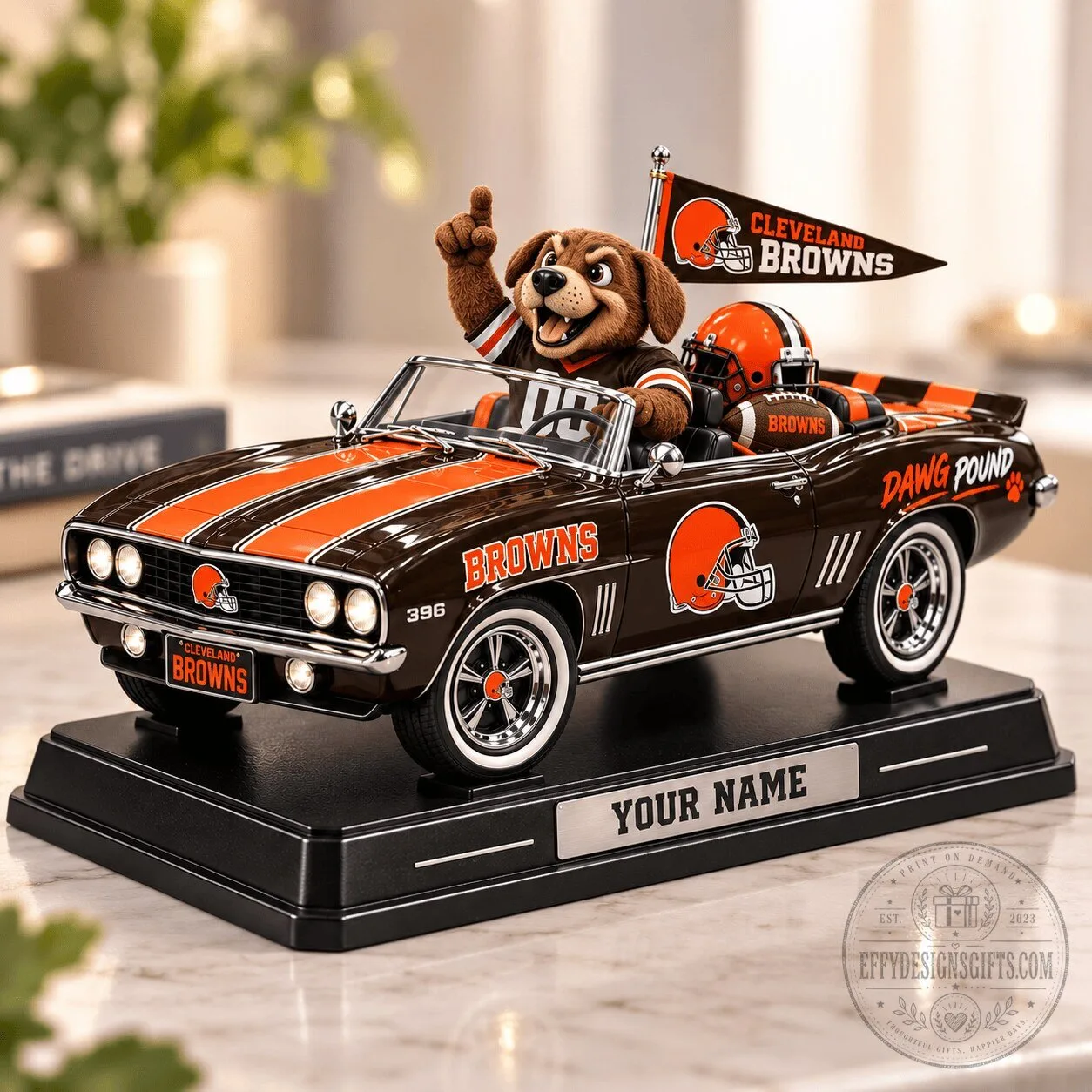 Cleveland Browns Football Team Car Collectible Acrylic Block Plaque