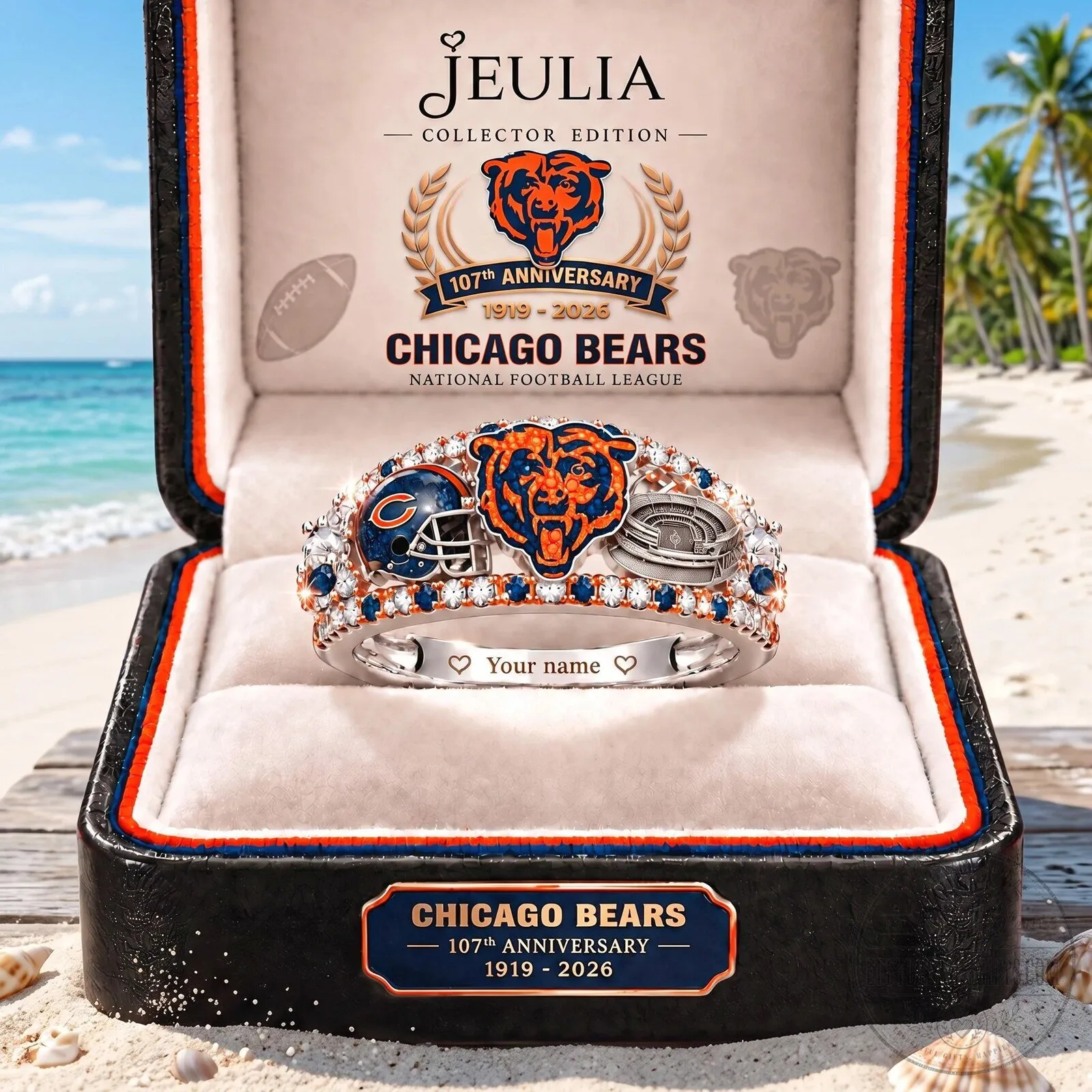 Chicago Bears National Football League 107th Anniversary Ring