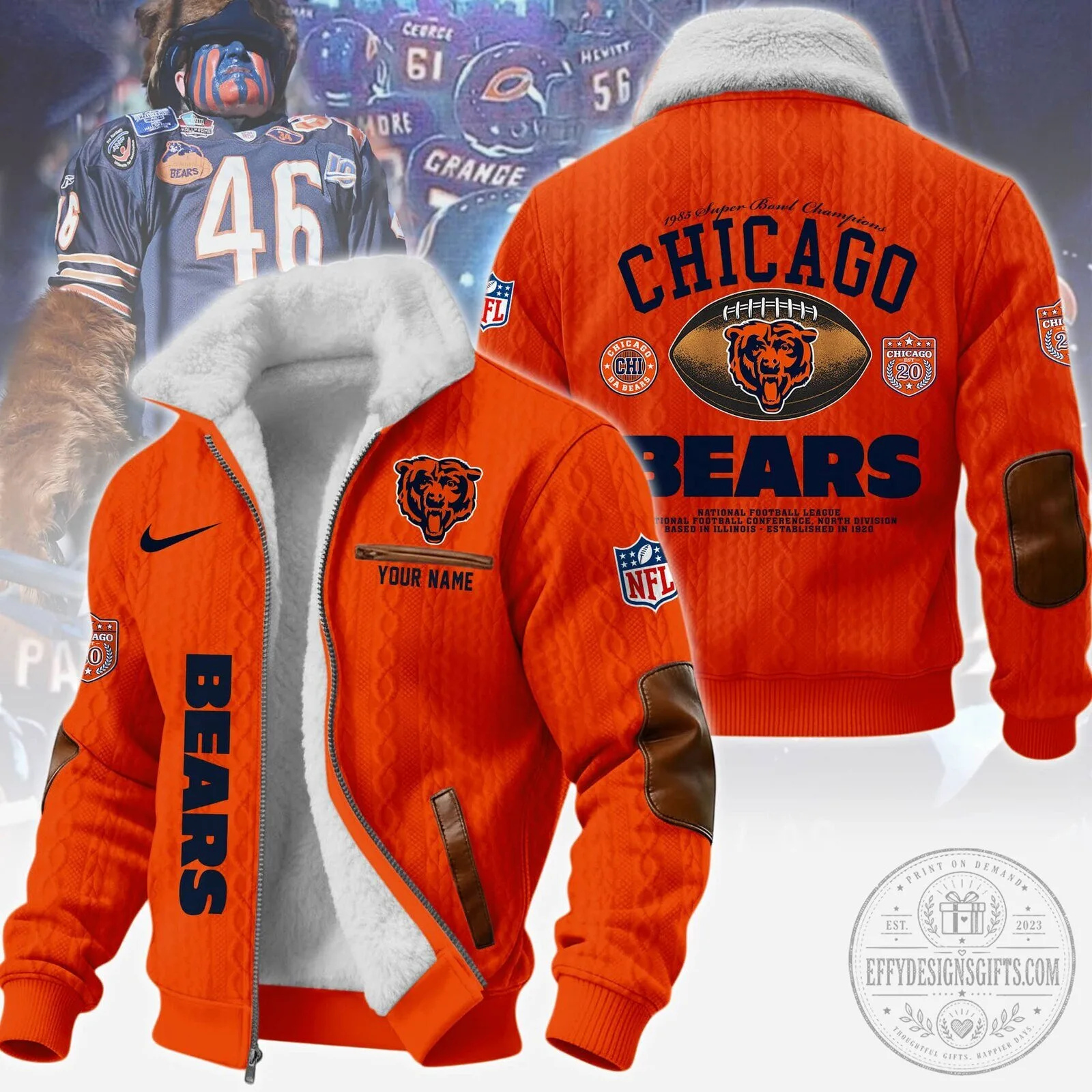 Chicago Bears National Football League Super Bowl Champions Bomber Jacket