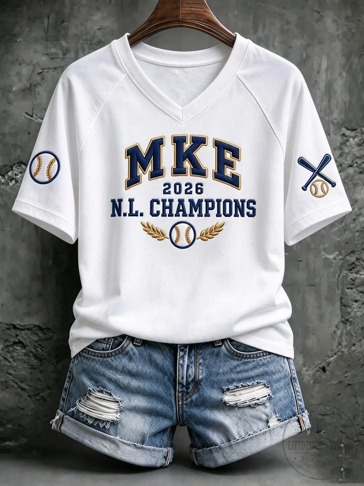 Milwaukee 2026 National League Champions Baseball V-Neck T-Shirt