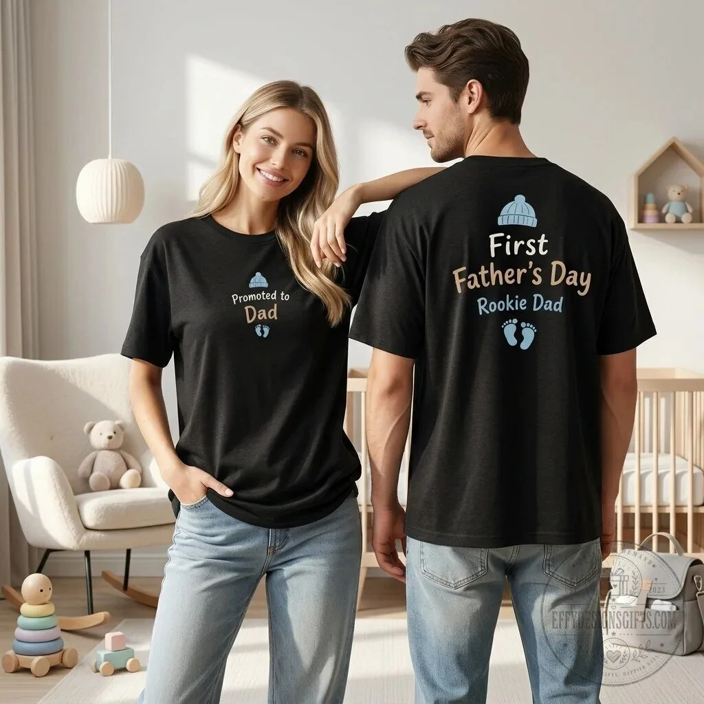 Promoted to Dad First Father's Day Rookie Dad T-Shirt