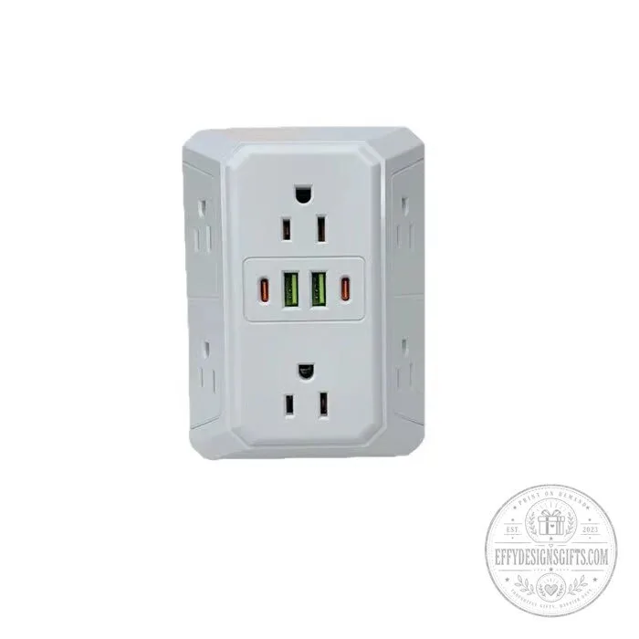 Multi-Plug Wall Outlet Extender with USB and USB-C Charging Ports