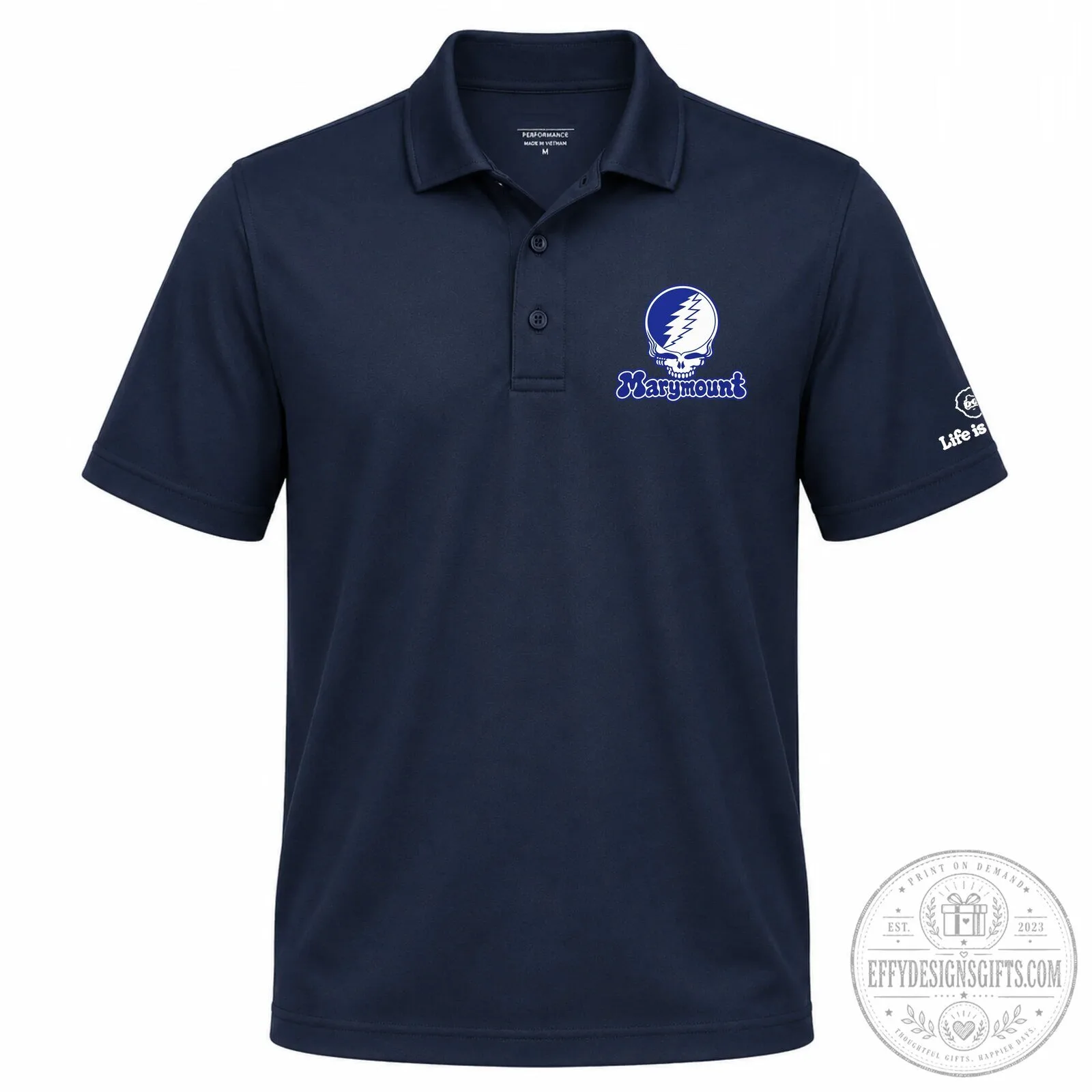 Marymount University Grateful Dead Steal Your Face Logo Polo Shirt 7 Marymount University Grateful Dead Steal Your Face Logo Polo Shirt