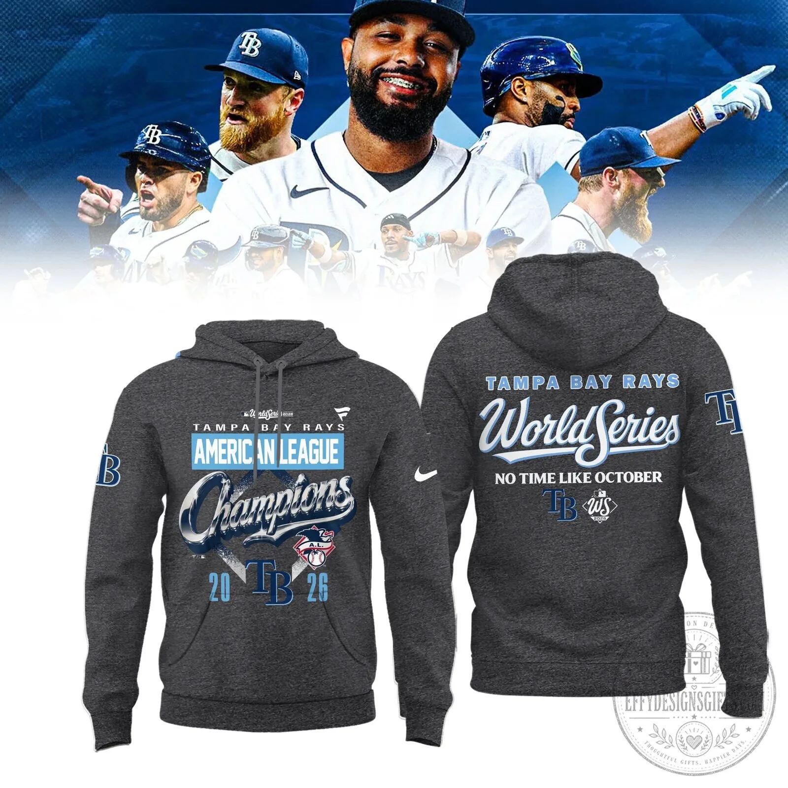 2025 World Series Hoodie for Tampa Bay Rays American League Champions
